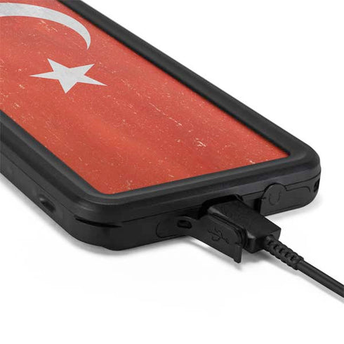 Turkish Flag Distressed Galaxy S20 Waterproof Case